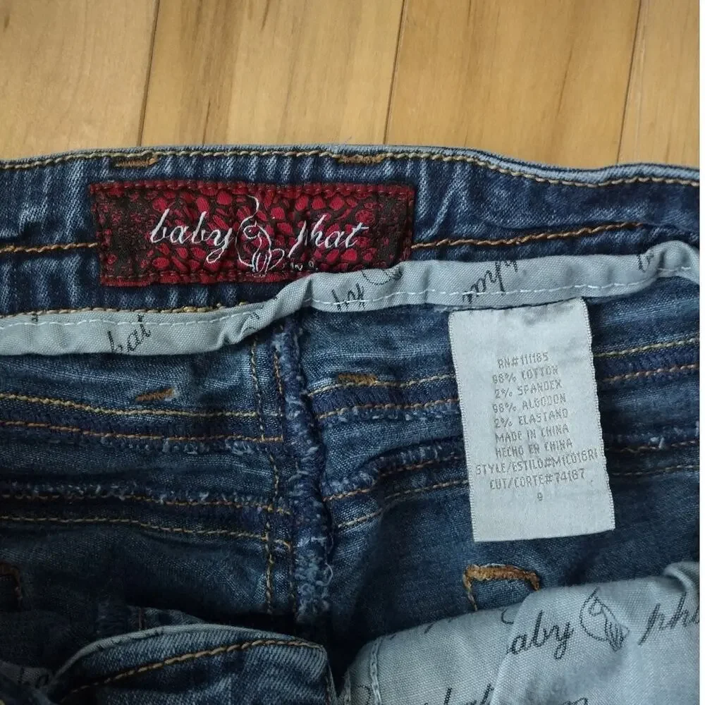 Vintage Baby Phat Y2K Gold Label Embroidered Jeans Size 9